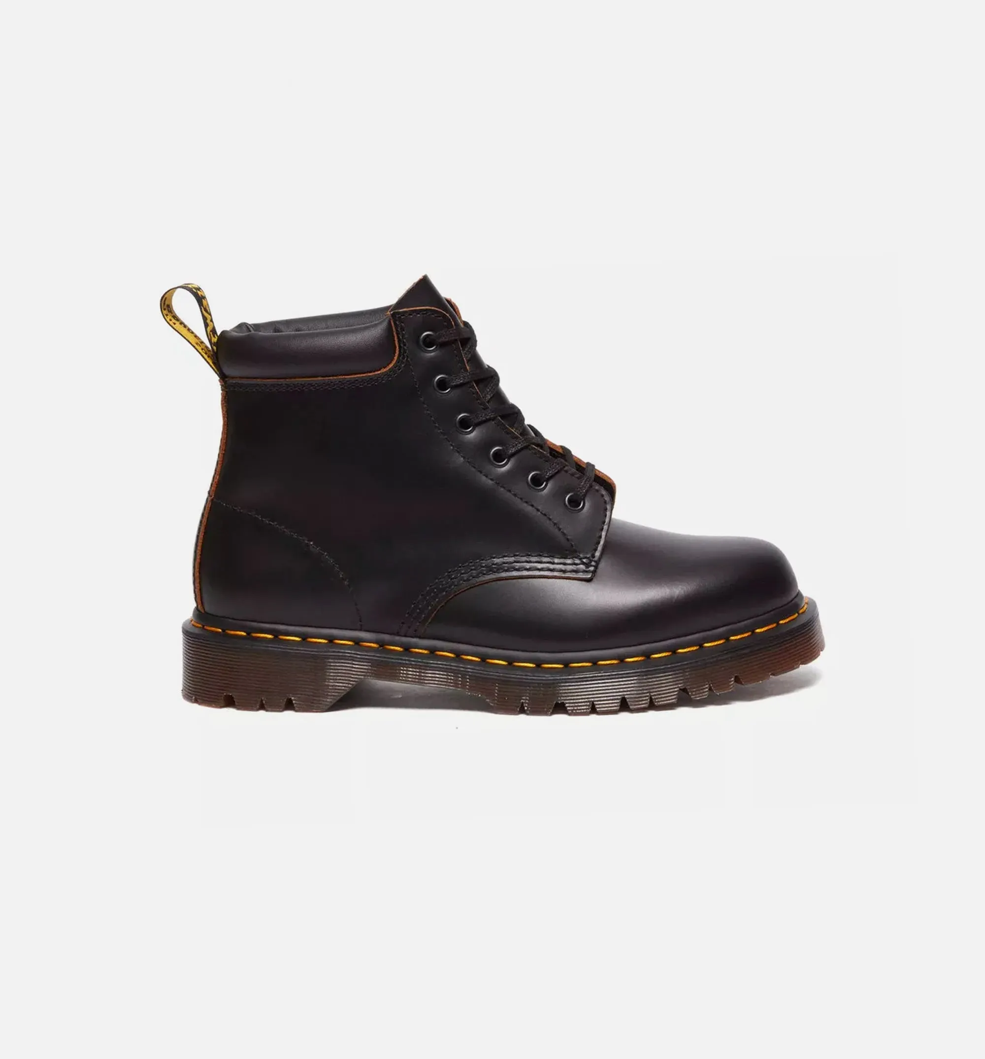 939 Bottes de randonnée vintage en cuir lisse pour homme - Noir