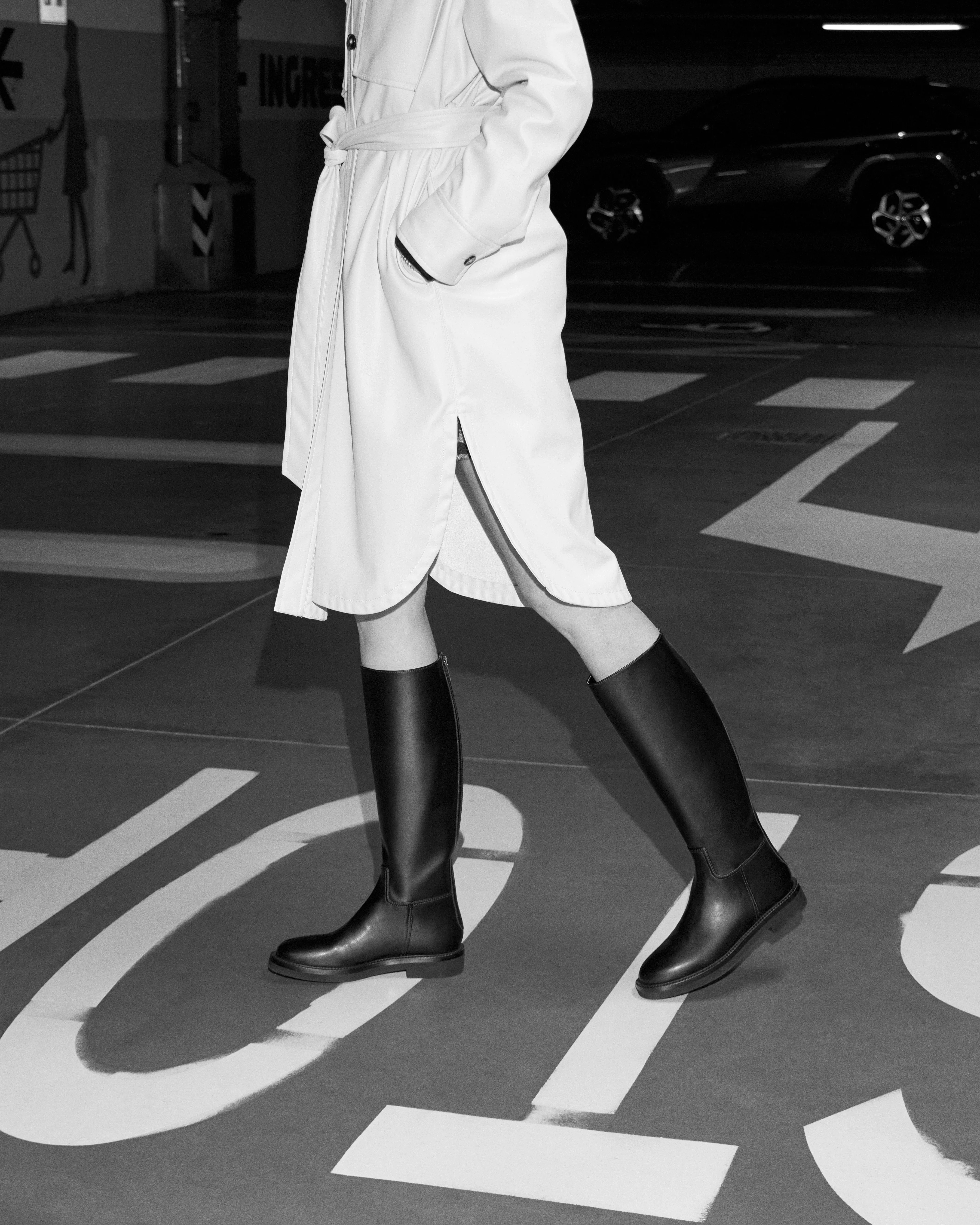 Bottes hautes en simili-cuir vegan Ada | Noir