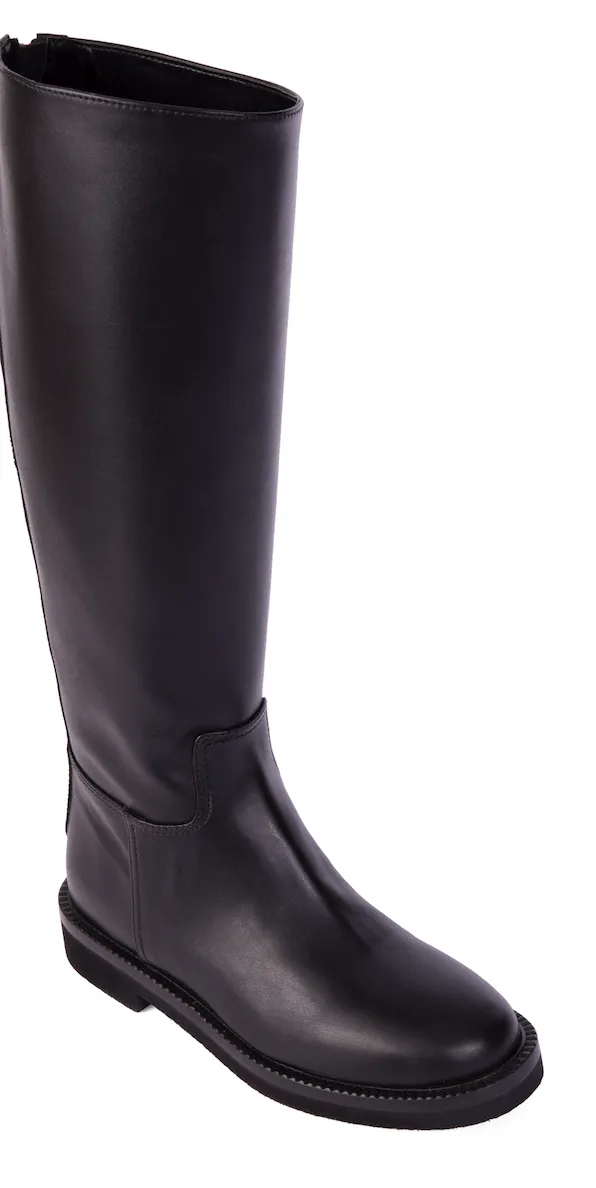 Bottes hautes en simili-cuir vegan Ada | Noir