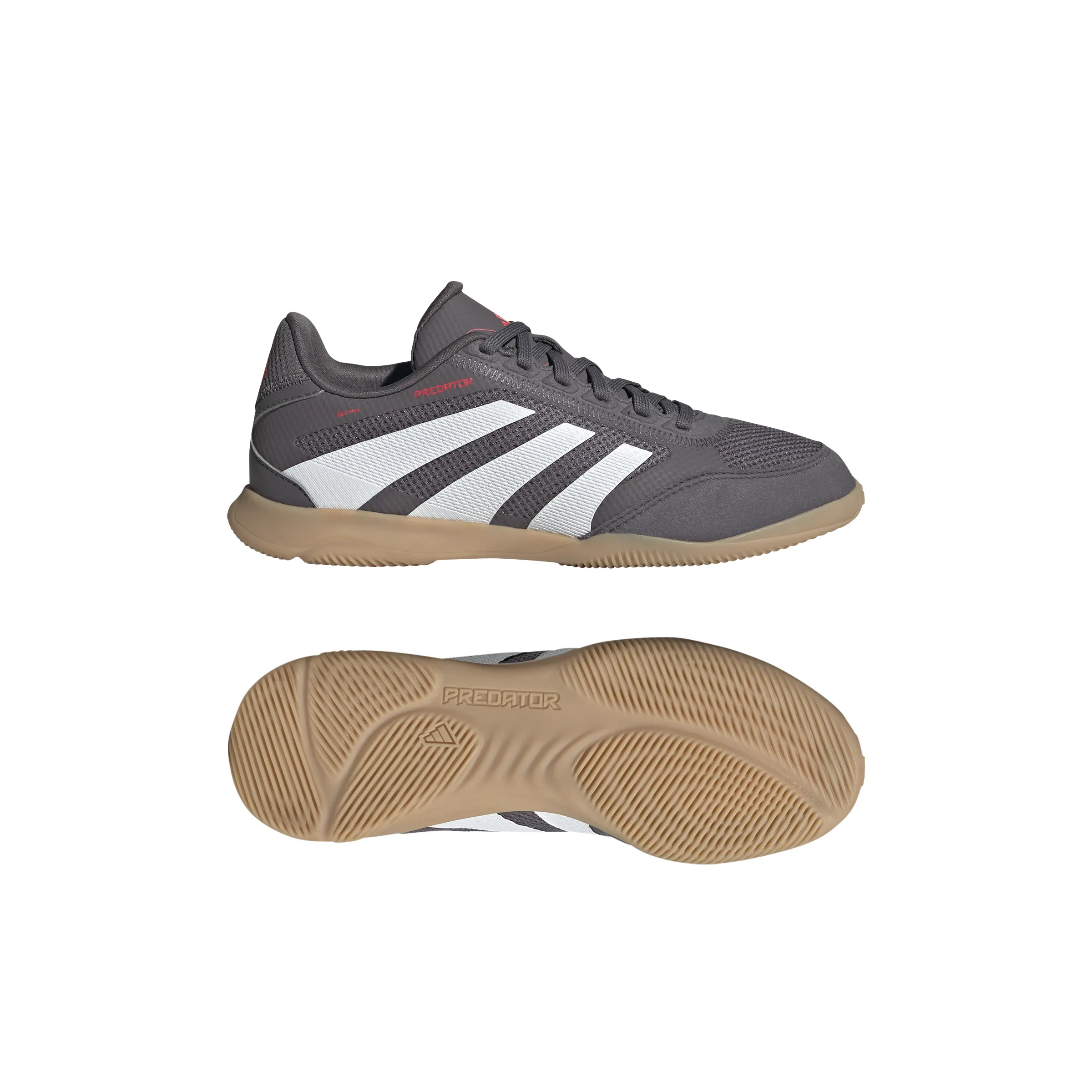 adidas Junior Predator League IN Chaussures de Football en Salle - gris strata/blanc ftwr/rouge lucide