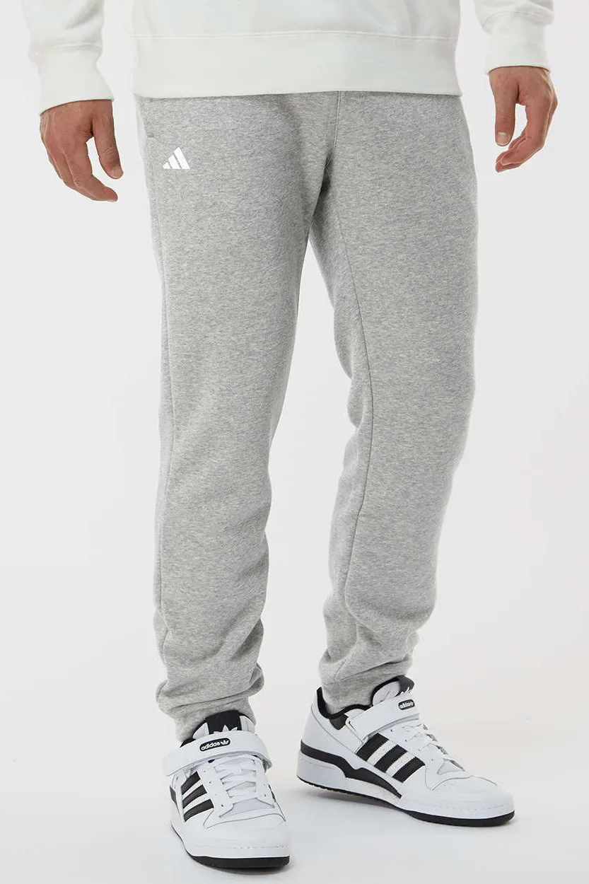 Pantalon de jogging en molleton Adidas pour homme avec poches - Gris chiné