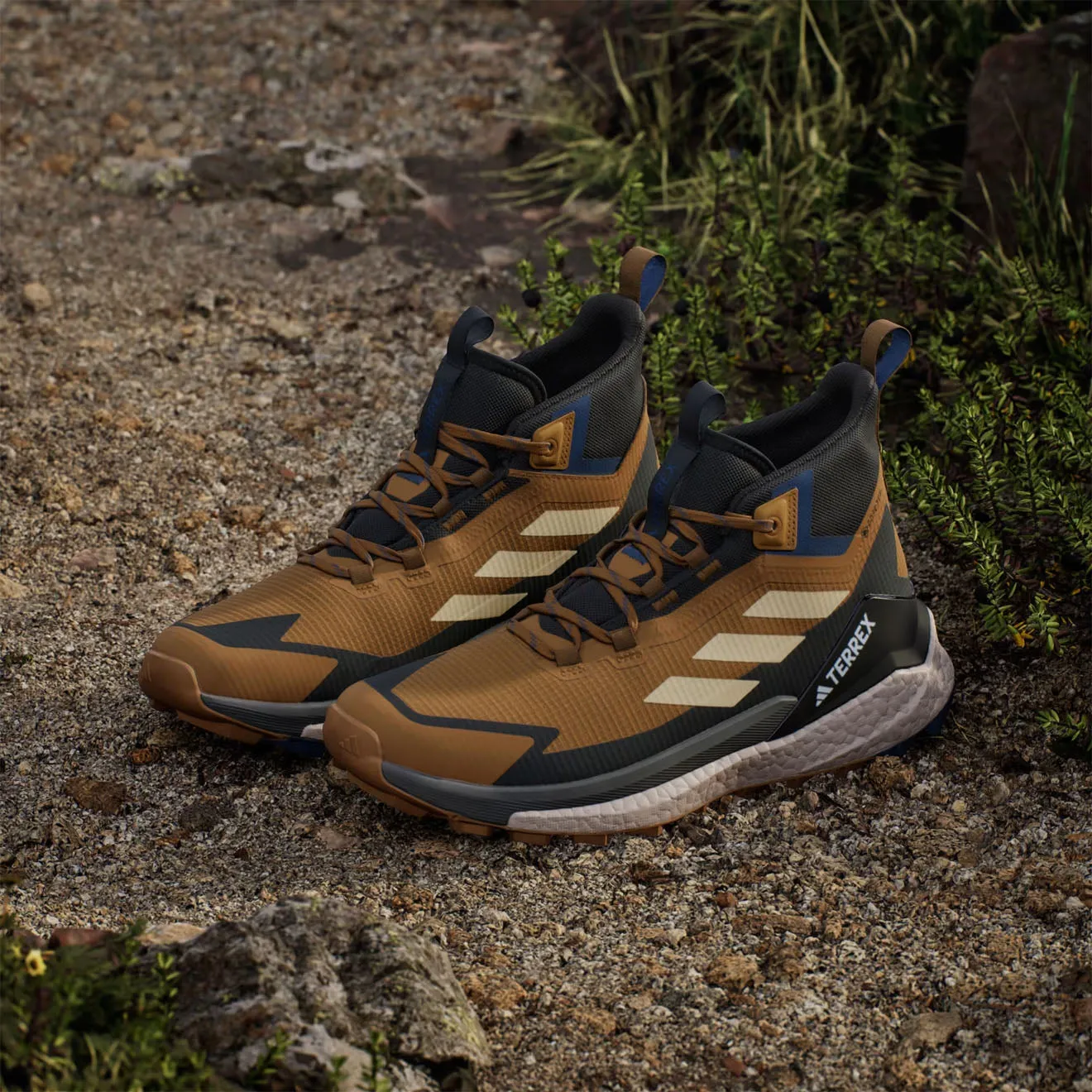 Chaussures Adidas Terrex Free Hiker 2 Marron / Noir / Bleu