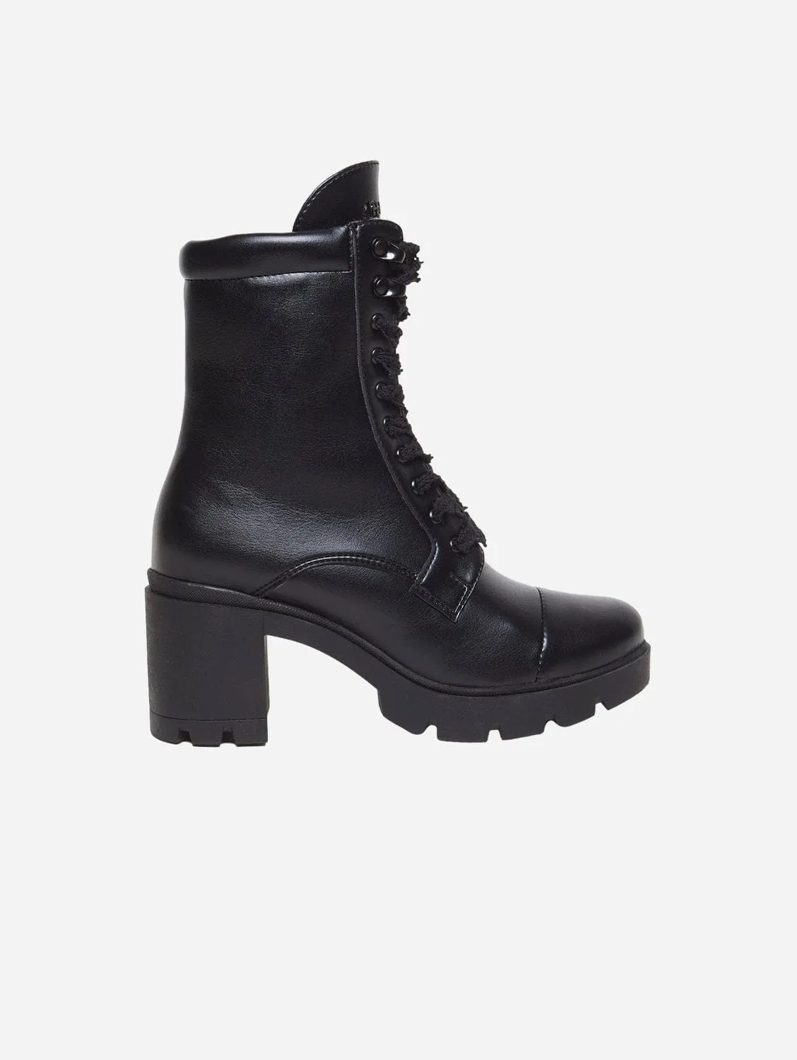 Bottes à lacets en similicuir vegan Aga | Noir