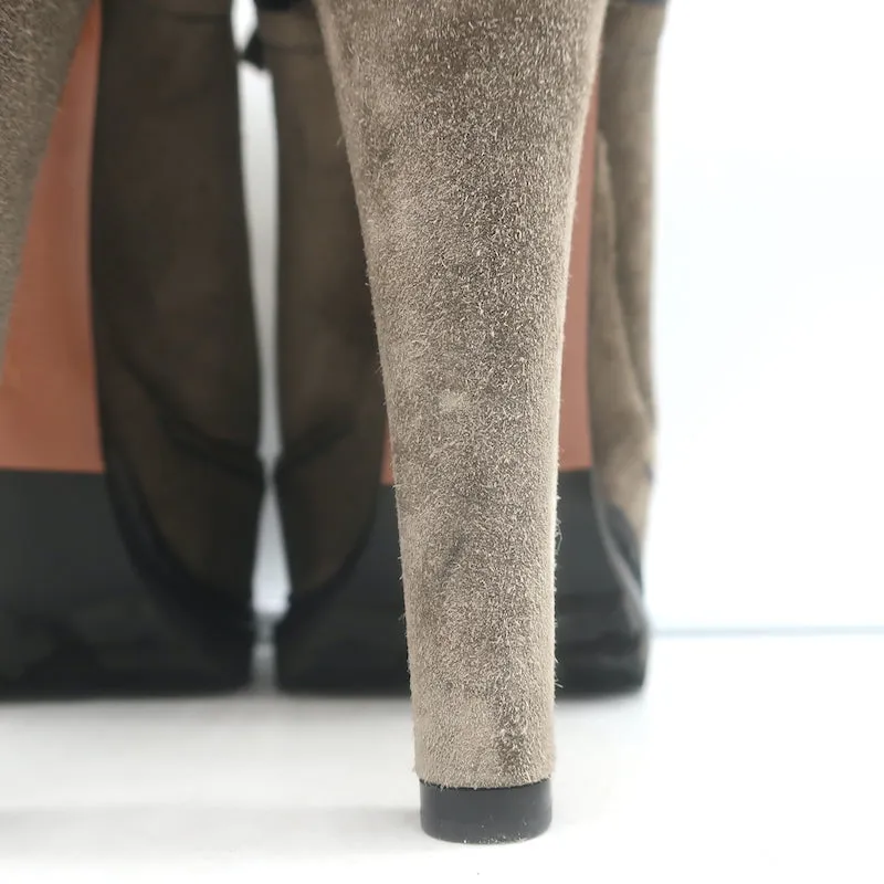 Bottes de randonnée Alaia Plateforme en daim marron Taille 38 Bottes à lacets cheville