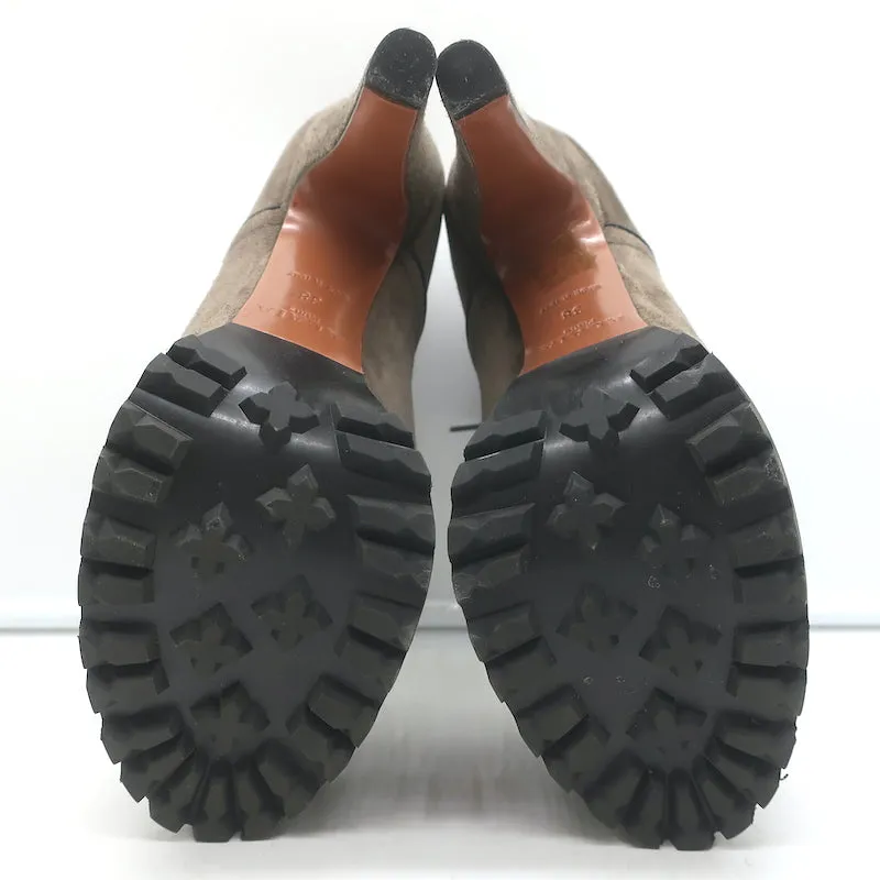 Bottes de randonnée Alaia Plateforme en daim marron Taille 38 Bottes à lacets cheville