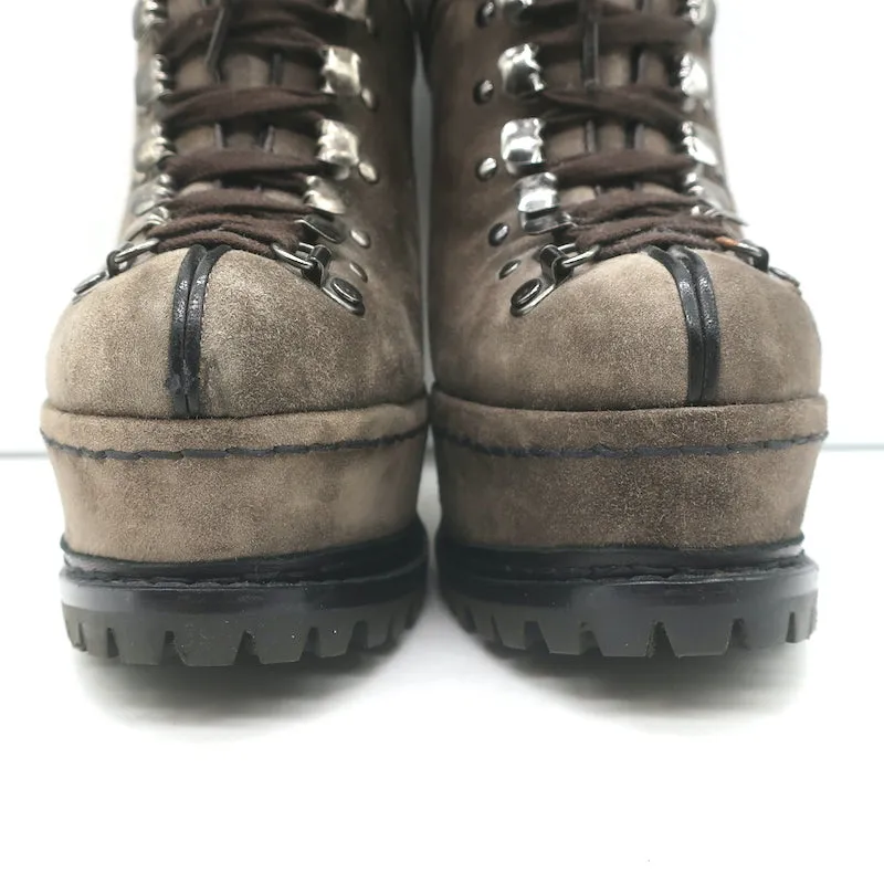Bottes de randonnée Alaia Plateforme en daim marron Taille 38 Bottes à lacets cheville