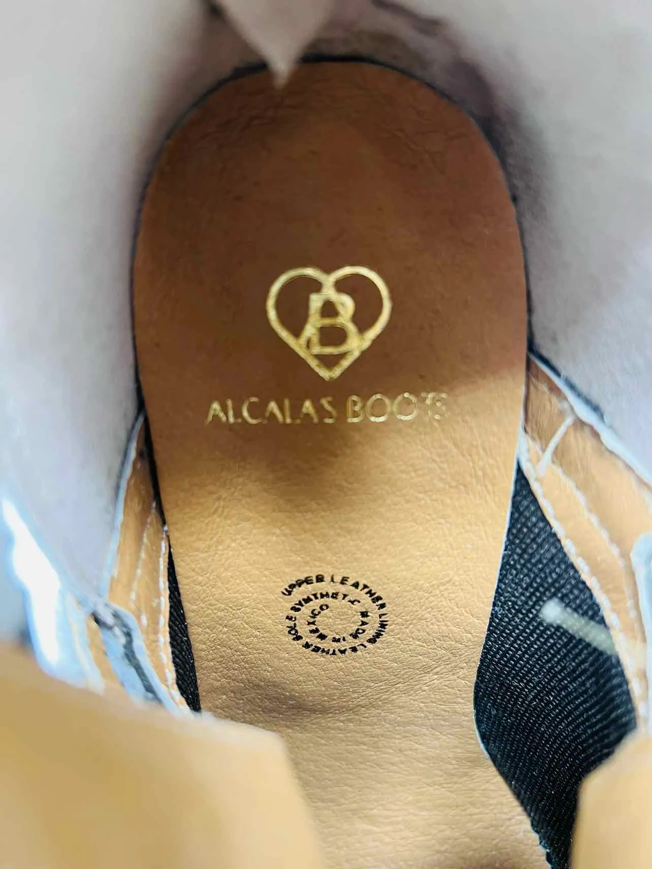 Bottes Alcala Taille 7.5 Marron/Beige Boucle(s) Chaussures en Poil de Vache Bottes Cheville