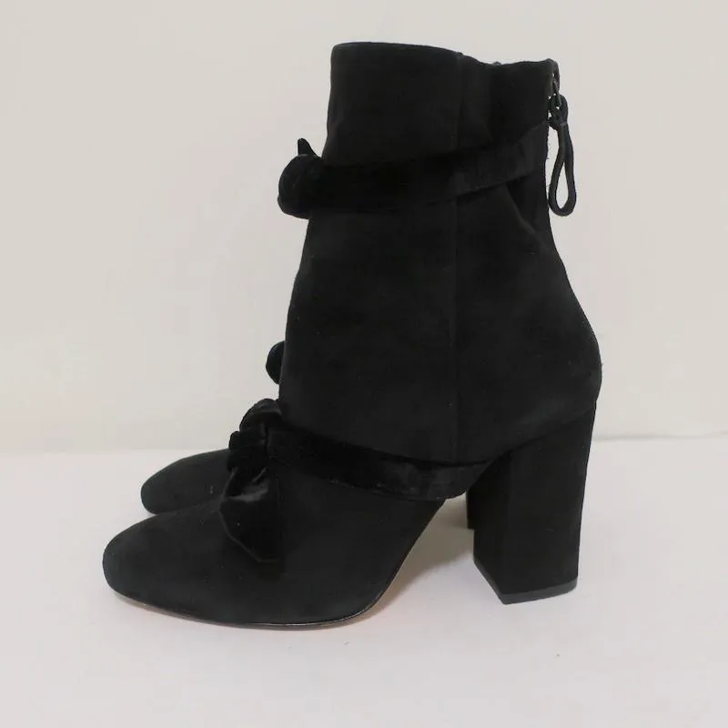 Bottes chelsea Alexandre Birman Lorraine en daim noir avec nœuds en velours taille 37.5