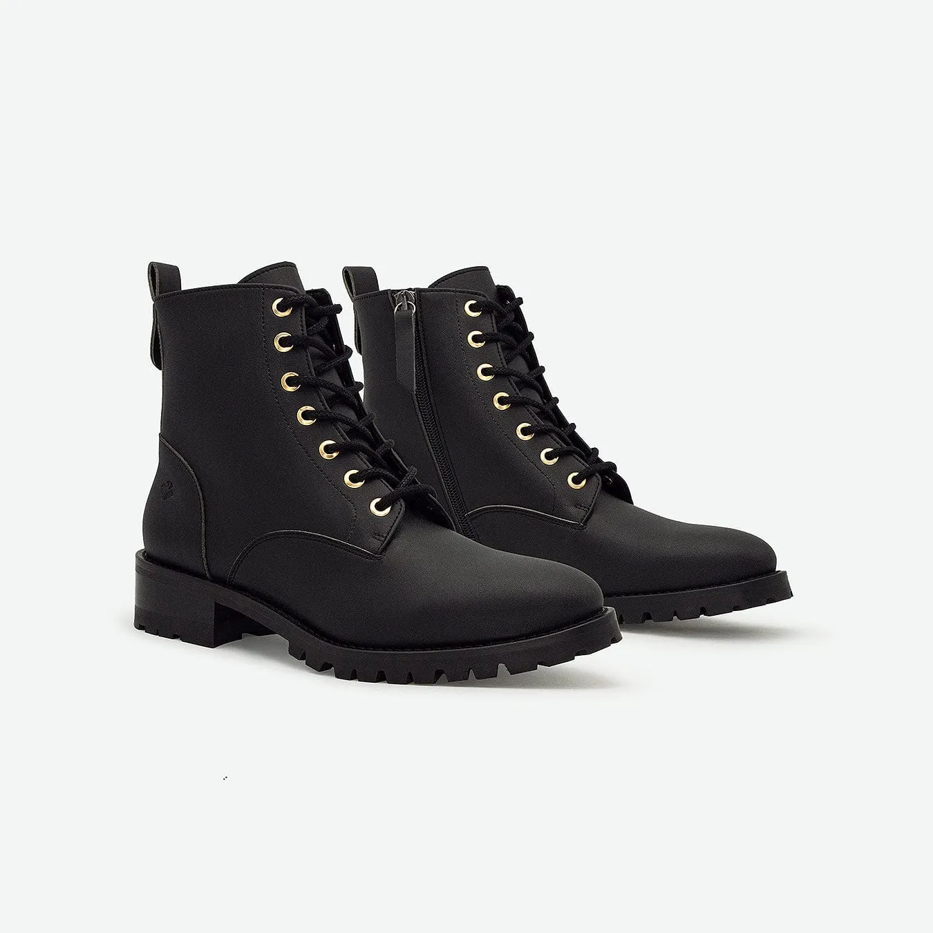 Bottes cheville vegan en similicuir céréales pour femme Athena | Noir
