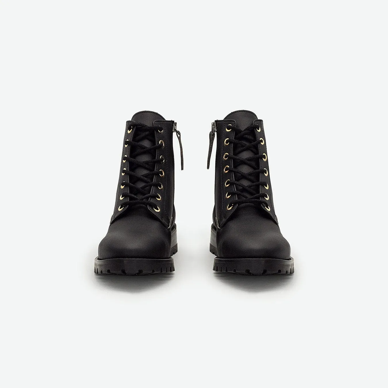 Bottes cheville vegan en similicuir céréales pour femme Athena | Noir