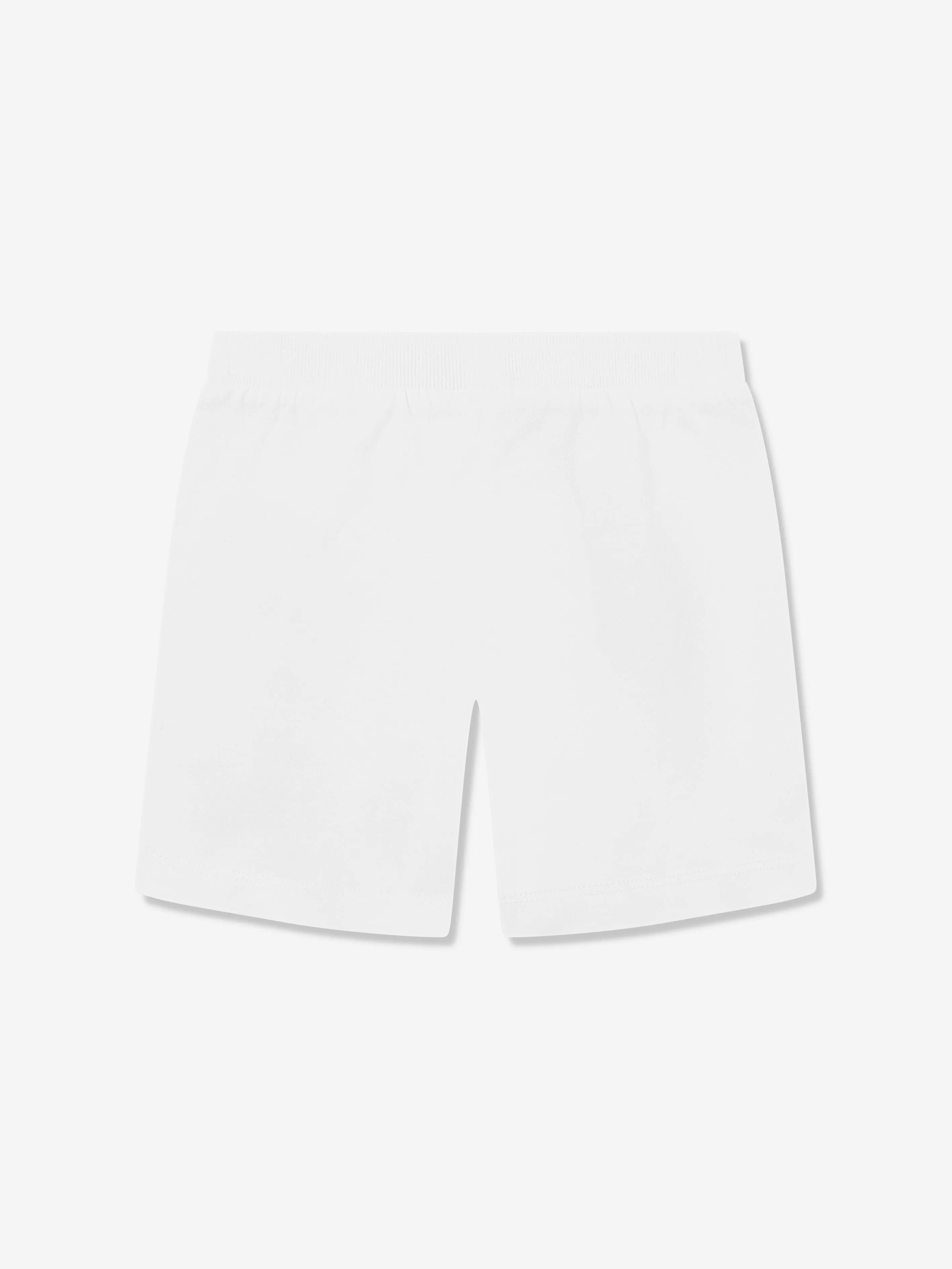 Short en blanc avec logo ourson bébé