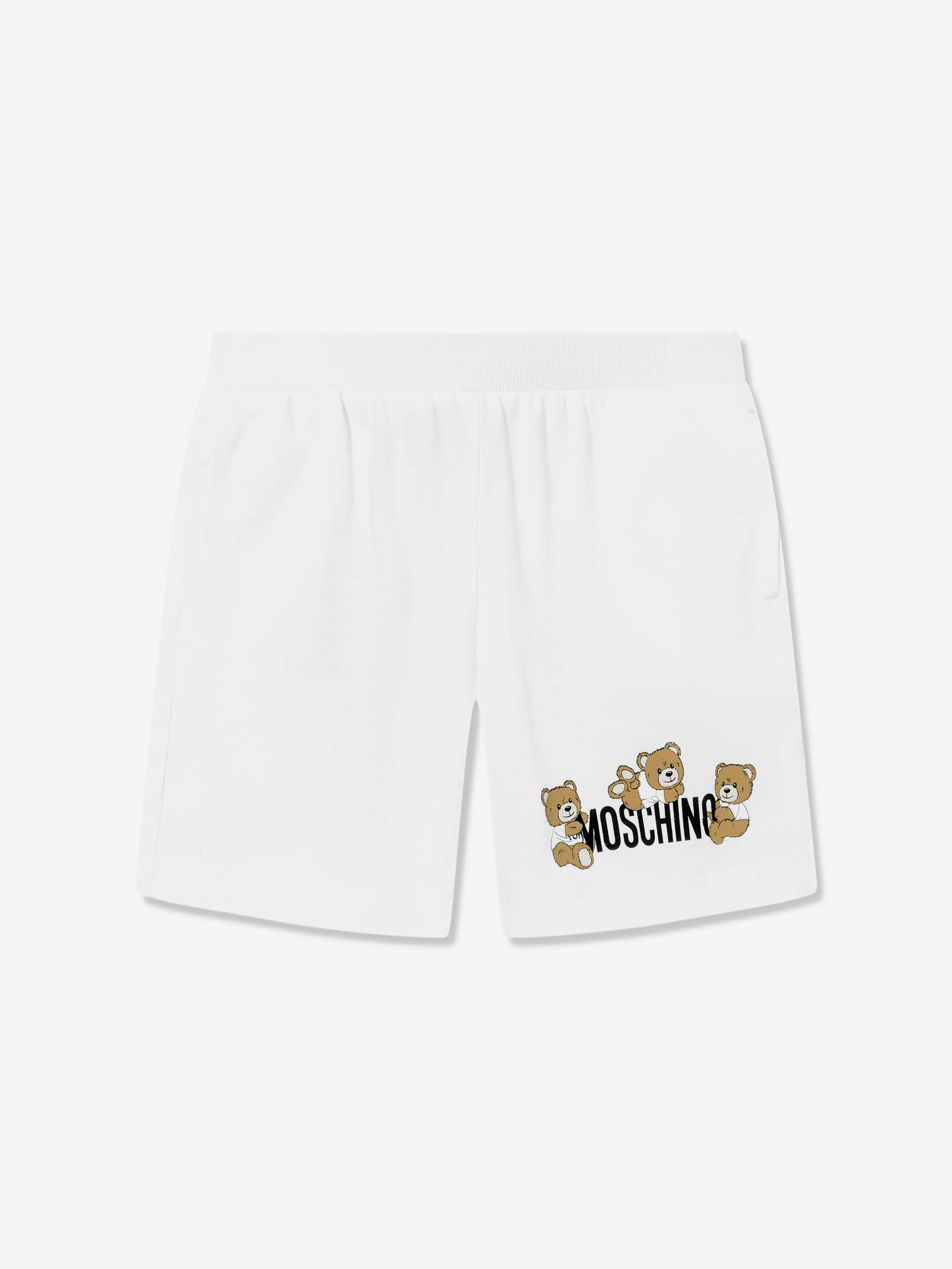 Short en blanc avec logo ourson bébé
