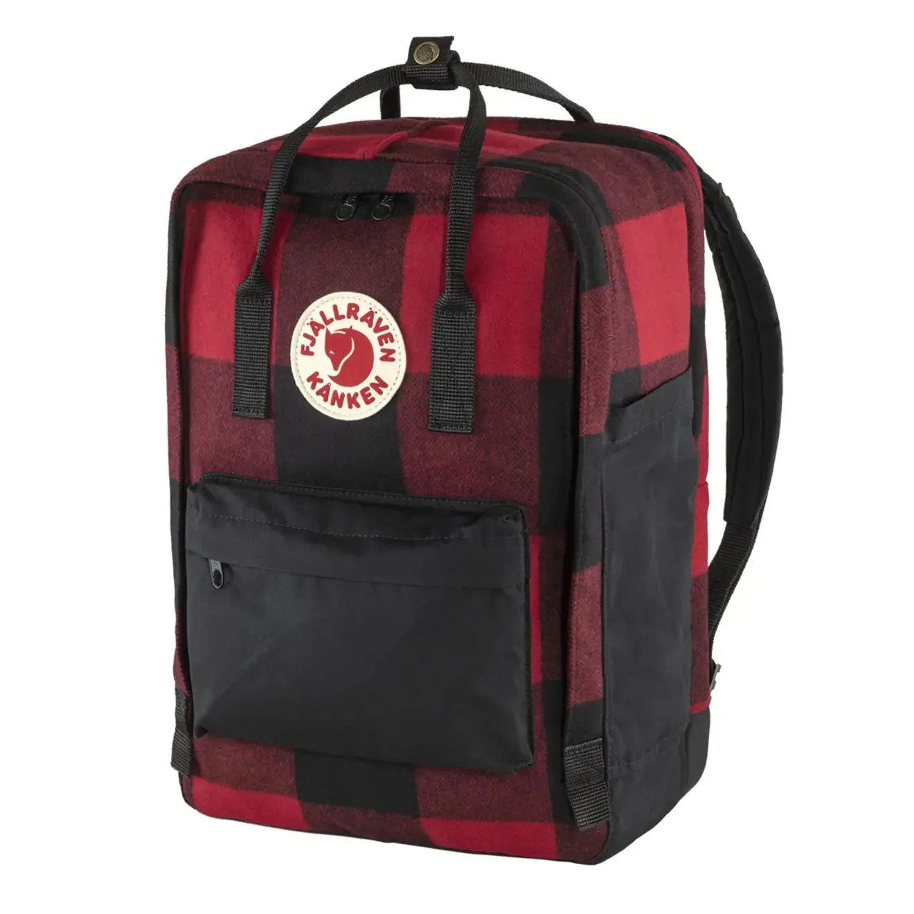 Sac à dos Fjallraven pour homme Fjallraven Kanken Re-Wool pour ordinateur portable 15 Rouge / Noir