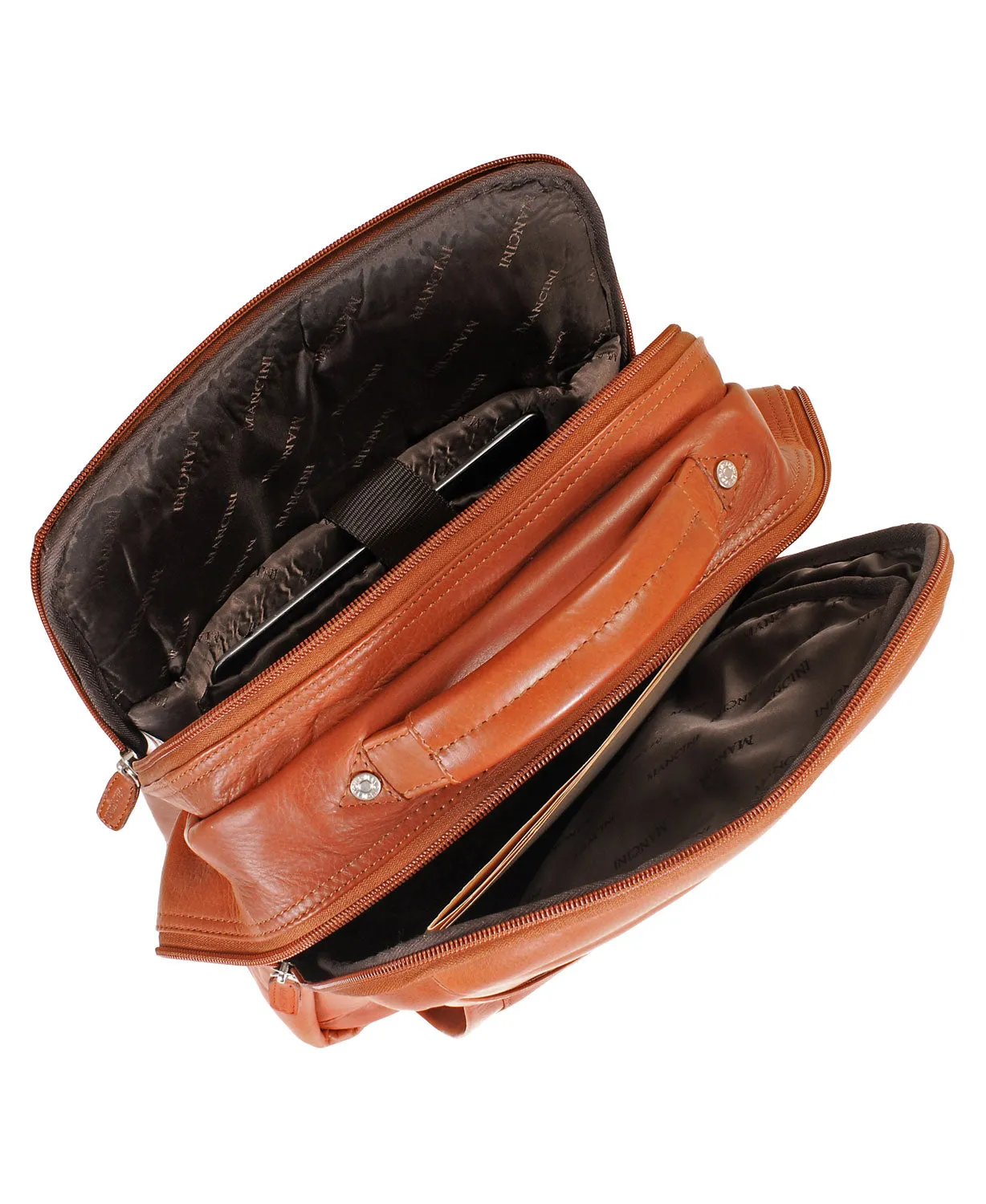 Sac à dos Mancini Mancini en cuir pour ordinateur portable / tablette 15,6