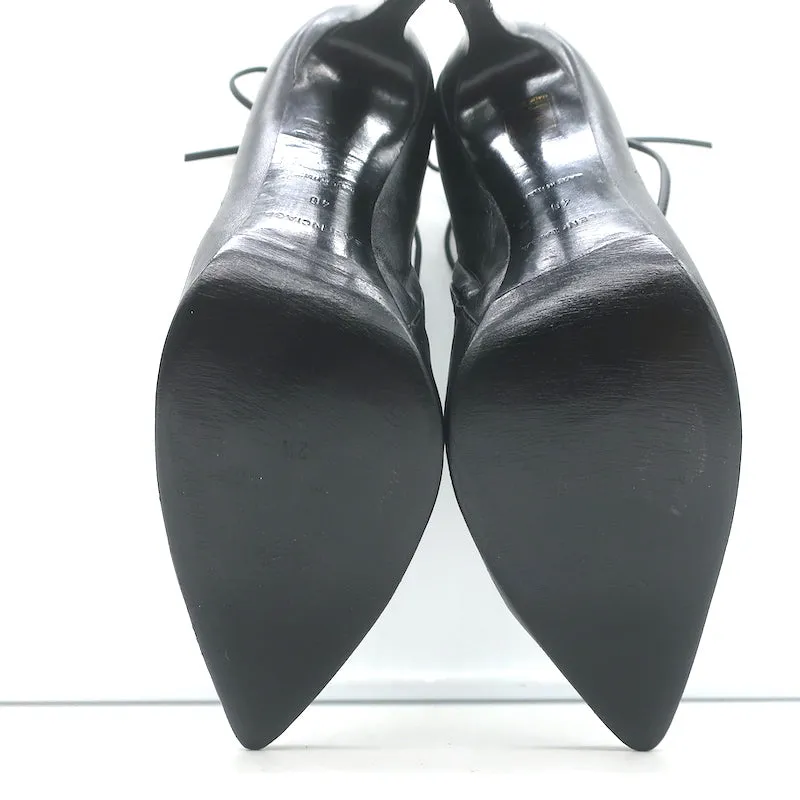Balenciaga Bottines à lacets avec clous géants en cuir noir taille 40