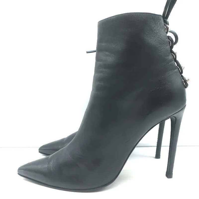 Balenciaga Bottines à lacets avec clous géants en cuir noir taille 40