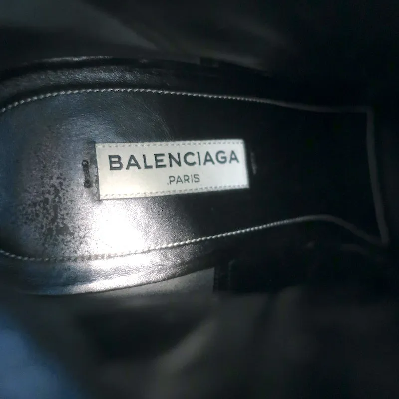 Balenciaga Bottines à lacets avec clous géants en cuir noir taille 40