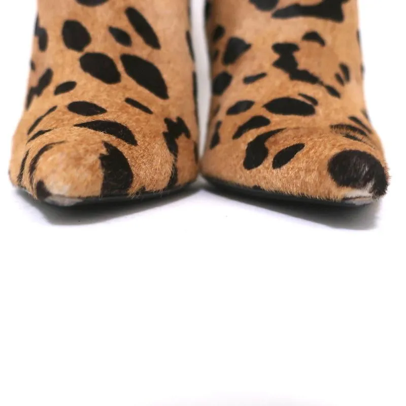 Bottes chelsea Barbara Bui en poil de poney imprimé léopard taille 37 à bout pointu et talon haut