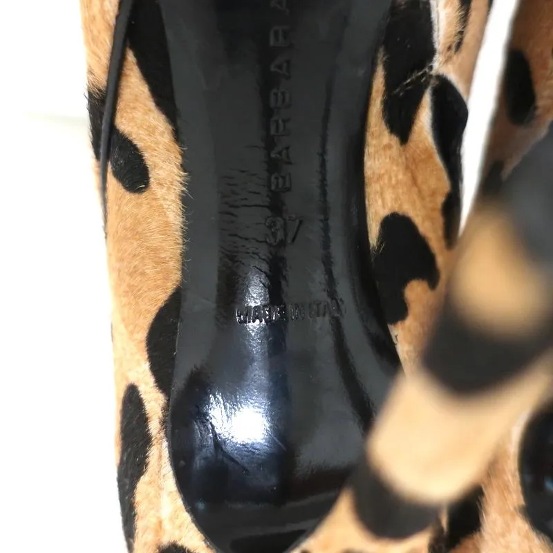Bottes chelsea Barbara Bui en poil de poney imprimé léopard taille 37 à bout pointu et talon haut