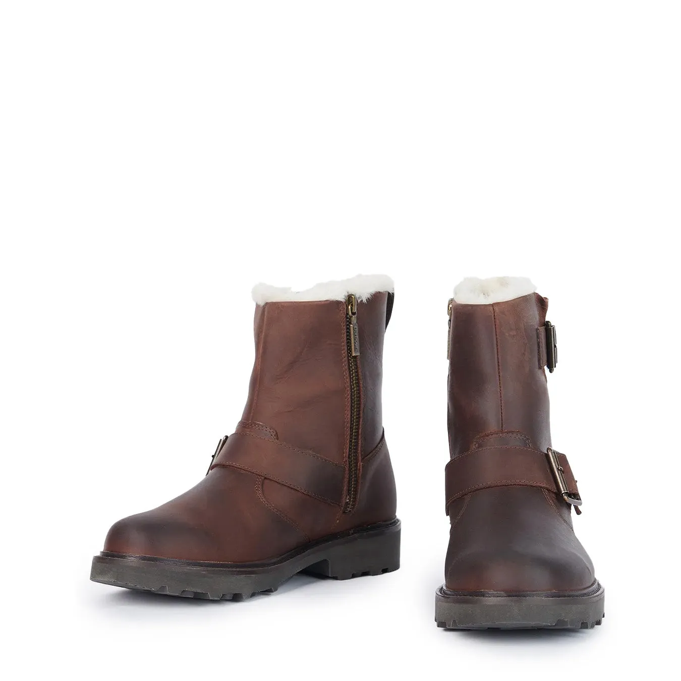 Bottes moto Derwent pour femmes Barbour marron