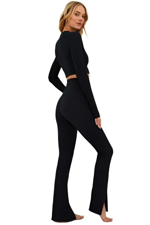 Beach Riot Alani pantalon Noir Gaufré