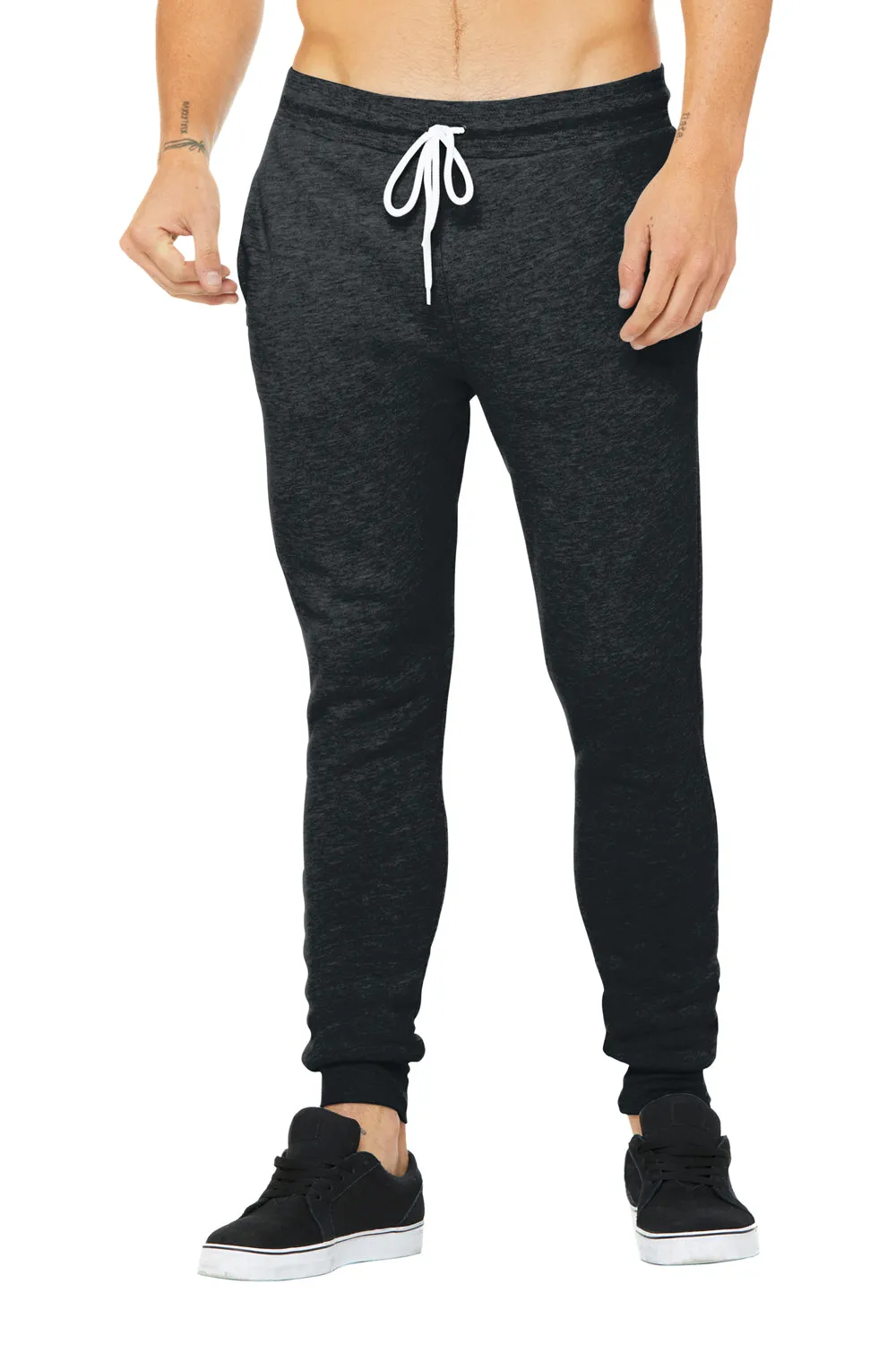 Bella   Canvas Pantalon de jogging pour homme avec poches - Gris foncé chiné