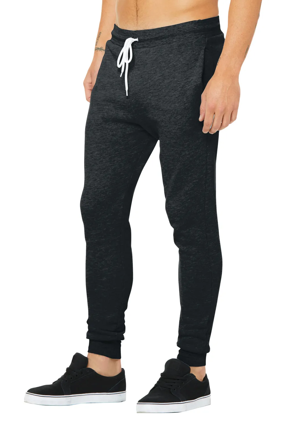 Bella   Canvas Pantalon de jogging pour homme avec poches - Gris foncé chiné