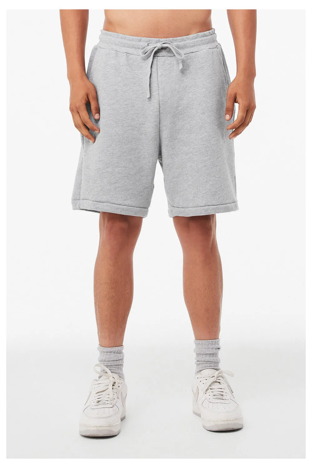 Bella   Canvas Shorts Homme avec Poches - Gris Chiné