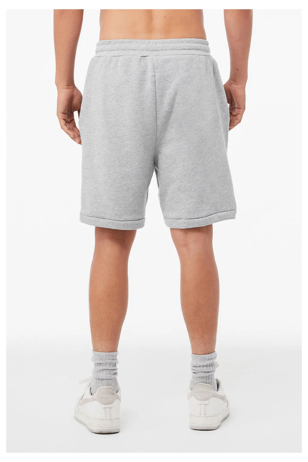 Bella   Canvas Shorts Homme avec Poches - Gris Chiné