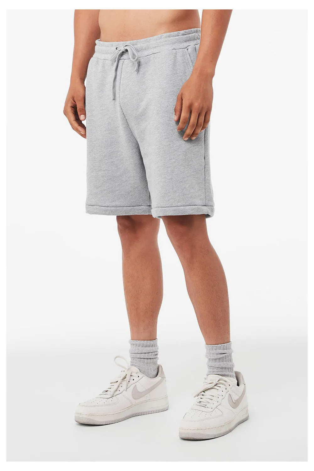 Bella   Canvas Shorts Homme avec Poches - Gris Chiné