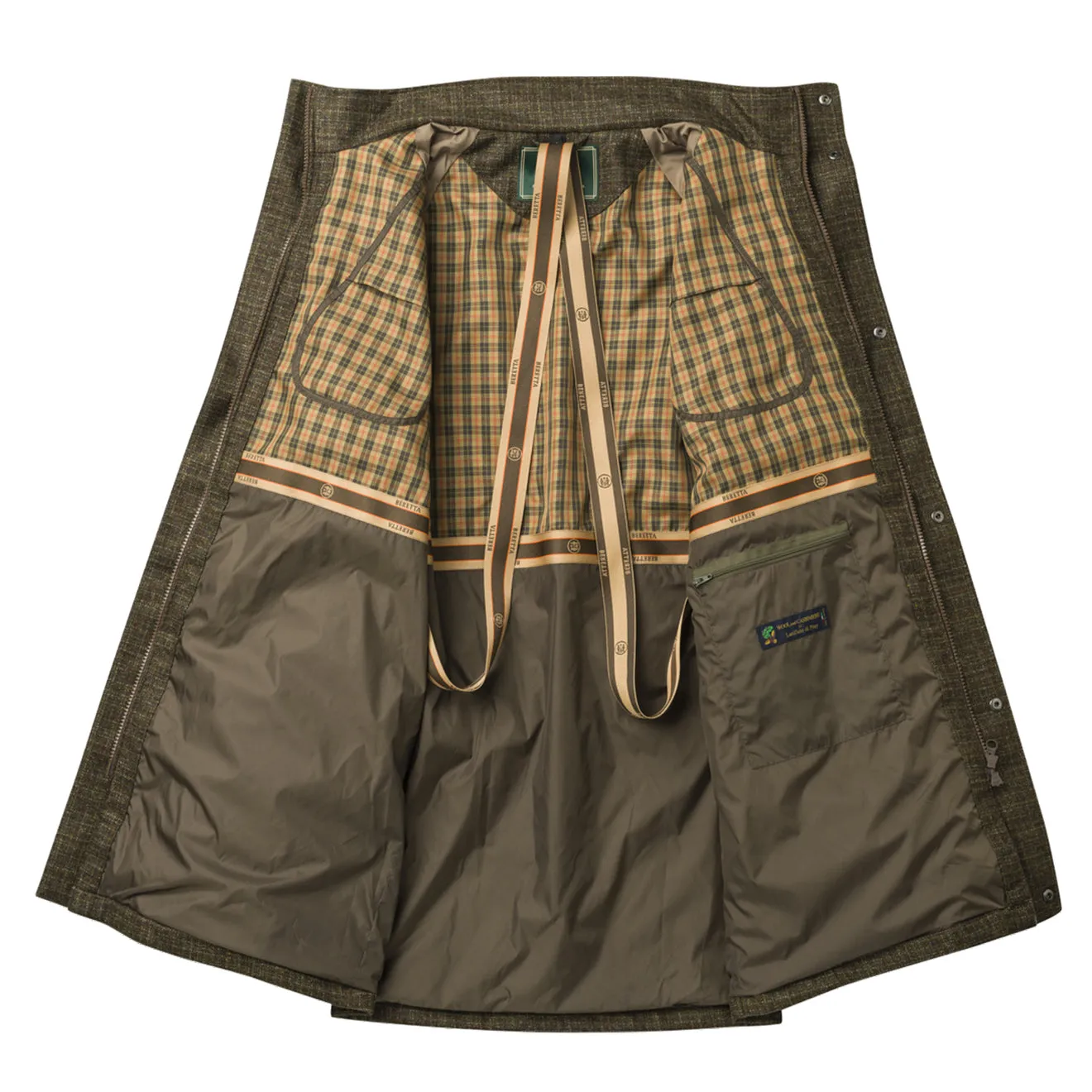 Manteau Beretta St James à carreaux vert et rouille