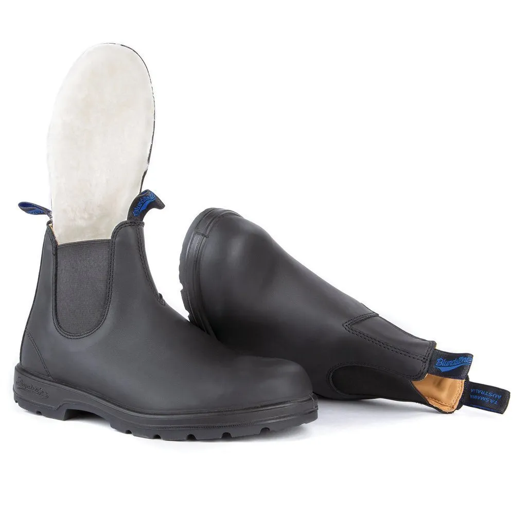 Bottes Blundstone Homme 566 Imperméables Thermiques Noires à Doublure en Mouton