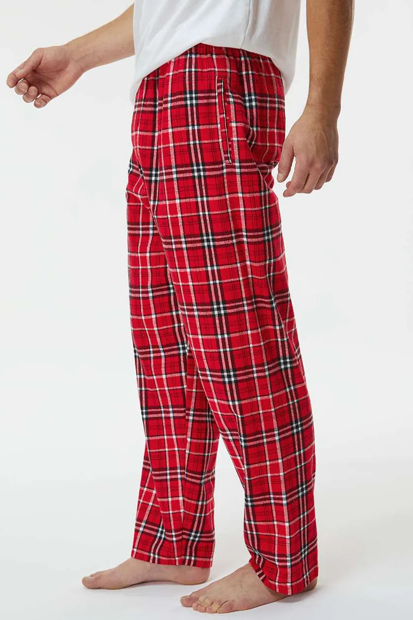 Pantalon en flanelle Harley pour hommes Boxercraft avec poches - Rouge/Blanc