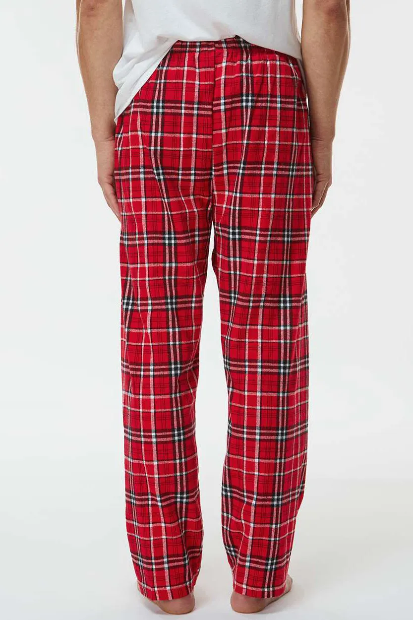 Pantalon en flanelle Harley pour hommes Boxercraft avec poches - Rouge/Blanc