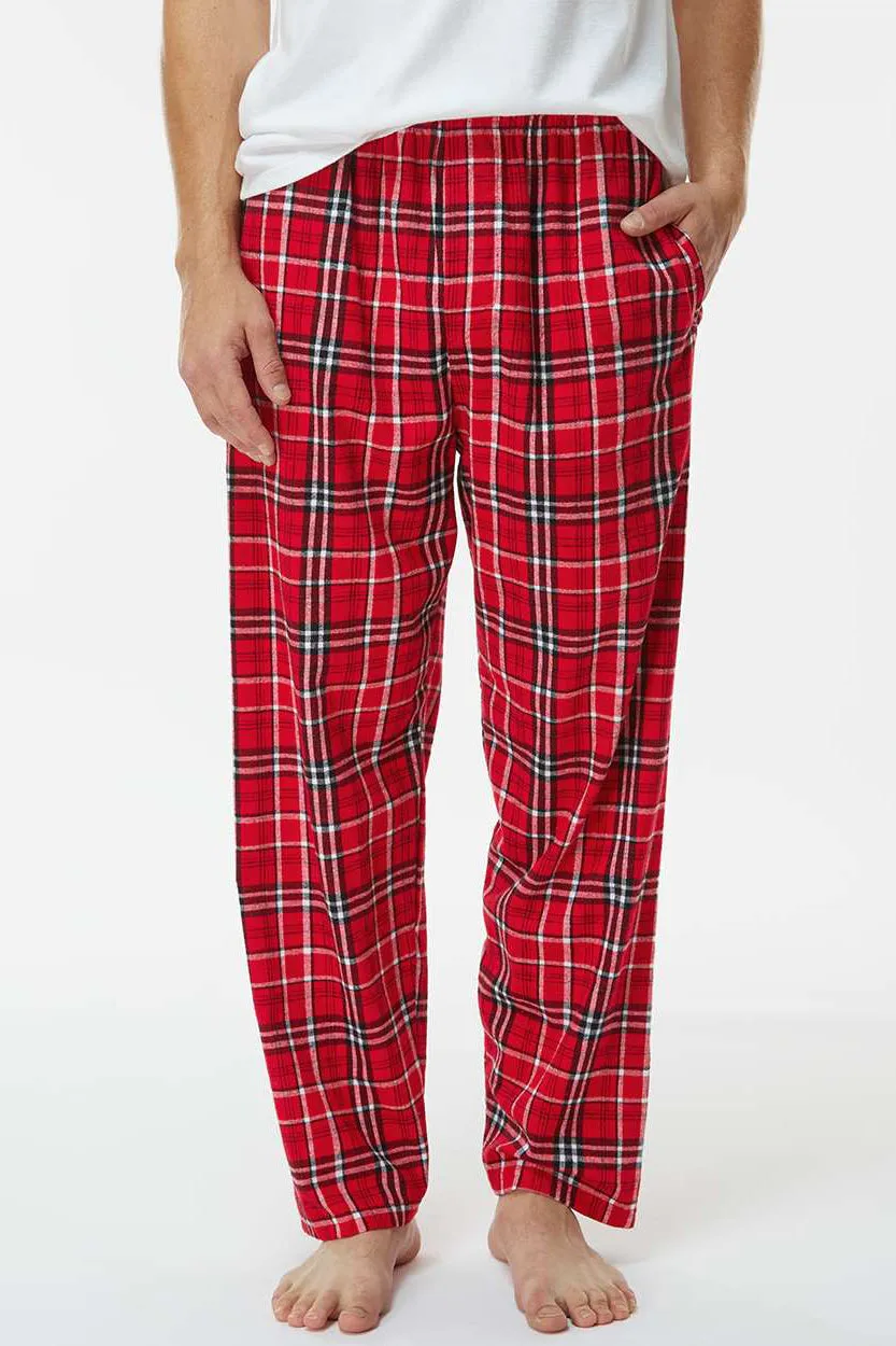Pantalon en flanelle Harley pour hommes Boxercraft avec poches - Rouge/Blanc