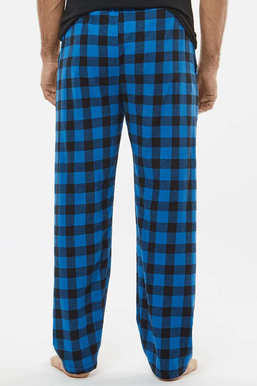 Pantalon en flanelle Harley pour hommes Boxercraft avec poches - Bleu royal/Buffle noir