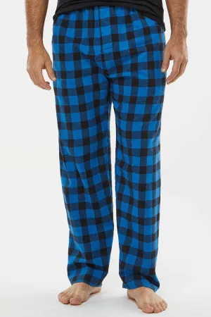 Boxercraft Mens Harley Flannel Pants w/ Pockets - Royal Blue/Black Buffalo