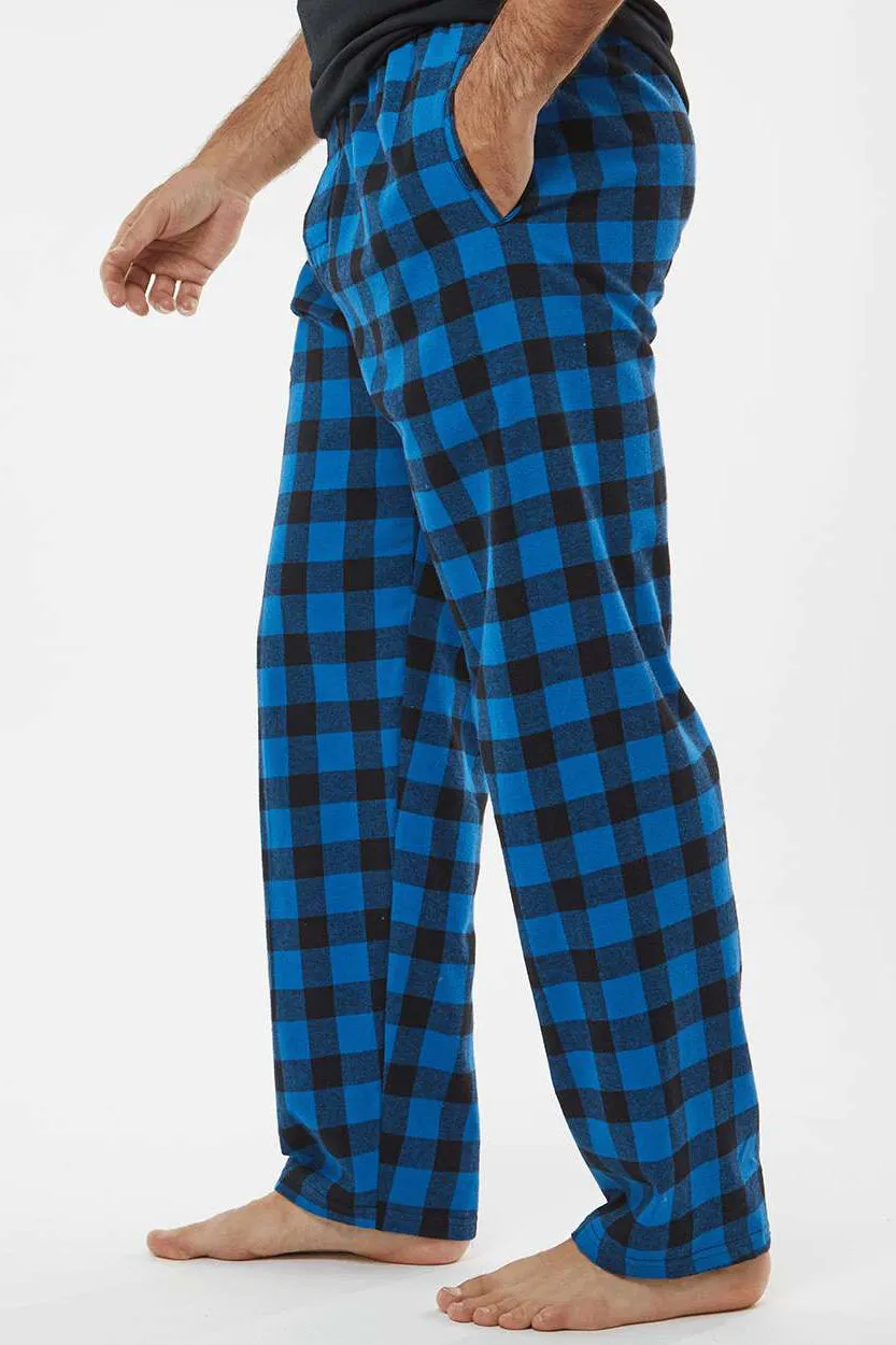 Pantalon en flanelle Harley pour hommes Boxercraft avec poches - Bleu royal/Buffle noir