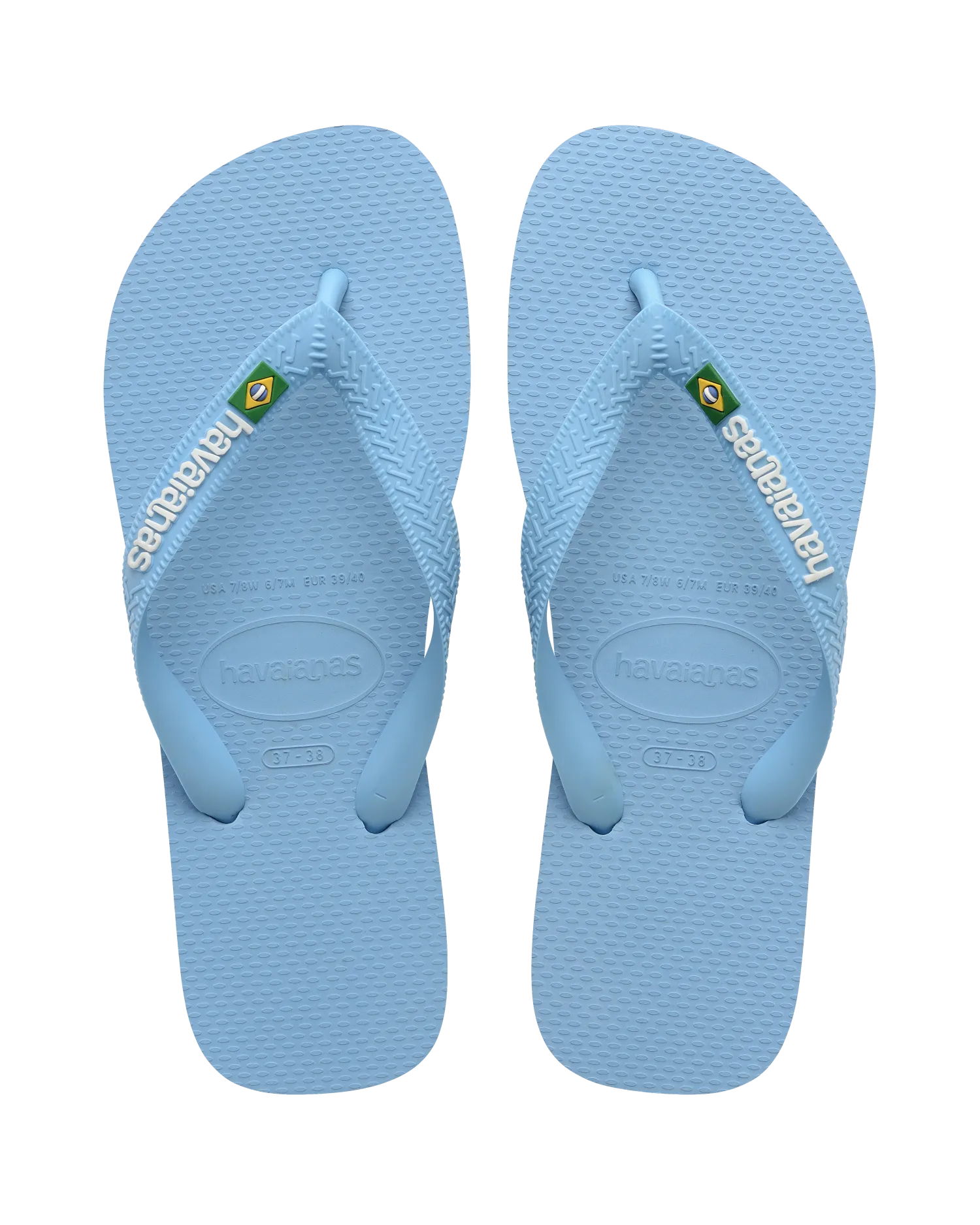 Tongues Brazil Logo en Bleu Lavande et Blanc