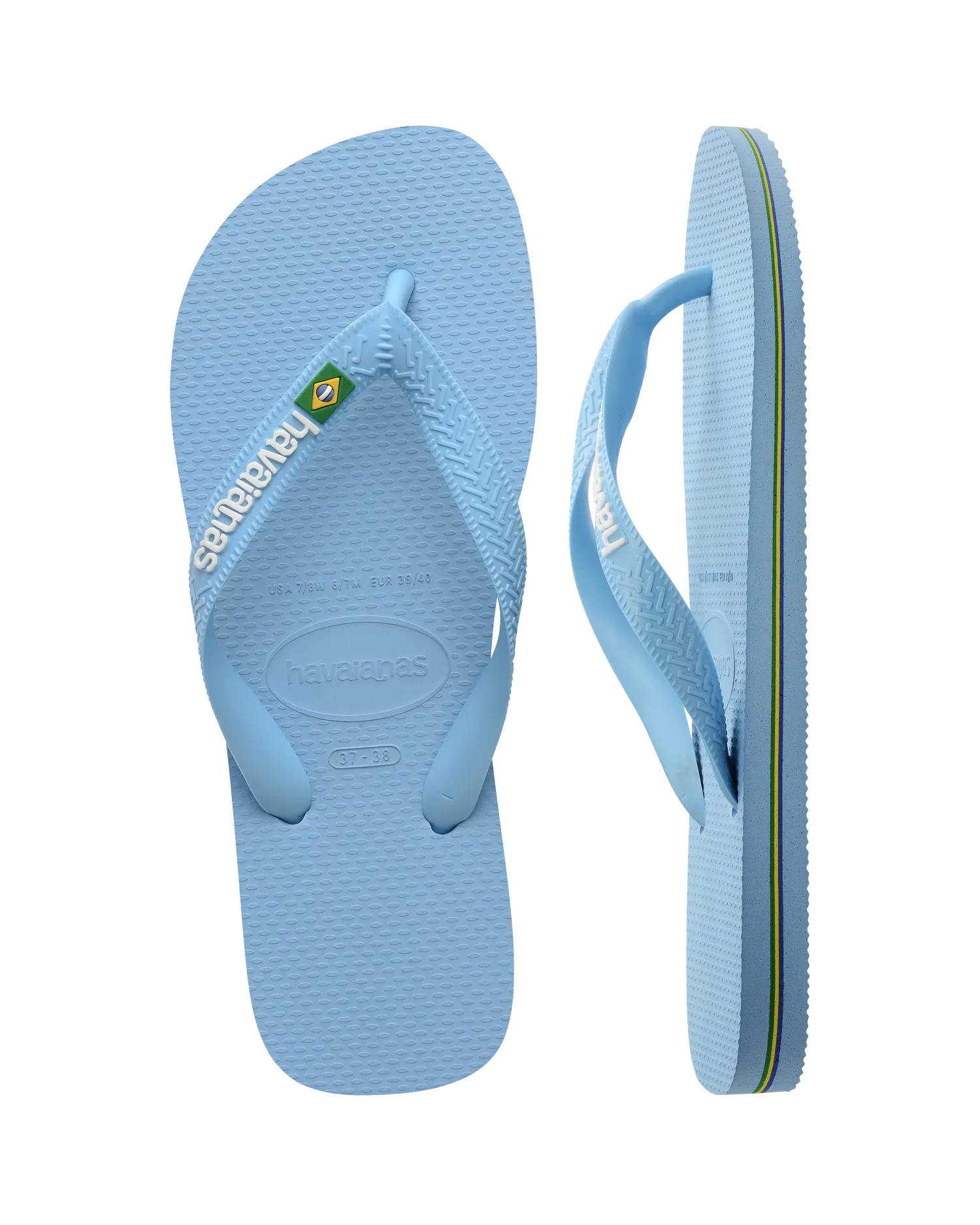 Tongues Brazil Logo en Bleu Lavande et Blanc