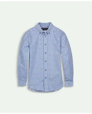 Brooks Brothers Boys Cotton Oxford Gingham Sport Shirt Blue Brooks Brothers