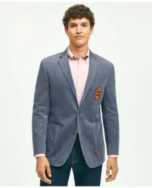 Brooks Brothers Men's Classic Fit Stretch Cotton Fine-Wale Corduroy Embroidered Sport Coat Blue Brooks Brothers