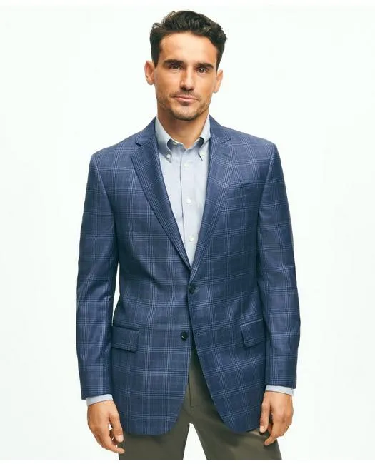 Brooks Brothers Veste de sport en laine mérinos à carreaux Madison coupe classique pour homme Bleu marine Brooks Brothers