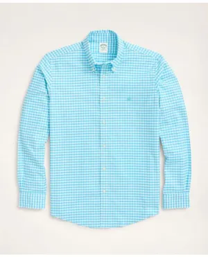 Brooks Brothers Men's Stretch Milano Slim-Fit Sport Shirt Aqua Brooks Brothers