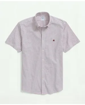 Brooks Brothers Men's Stretch Non-Iron Oxford Button-Down Collar Burgundy Brooks Brothers