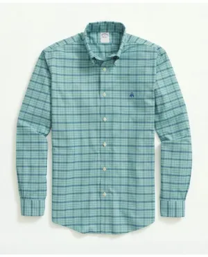 Brooks Brothers Men's Stretch Non-Iron Oxford Button-Down Collar Green Brooks Brothers