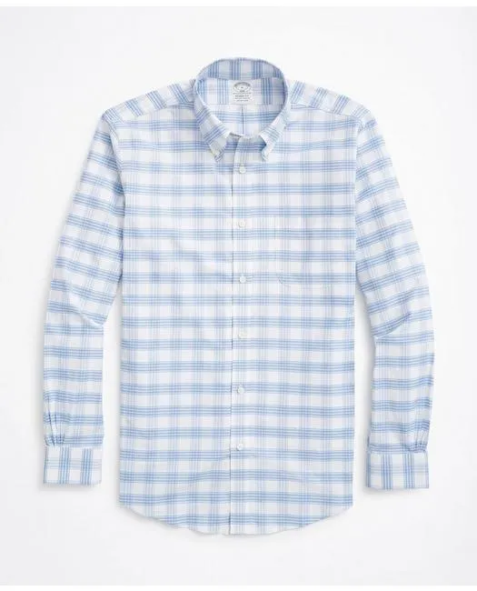 Brooks Brothers Chemise de sport ajustée Regent coupe régulière Blanc/Bleu Brooks Brothers