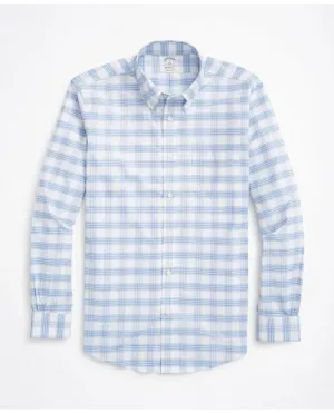 Brooks Brothers Men's Stretch Regent Regular-Fit Sport Shirt White/Blue Brooks Brothers