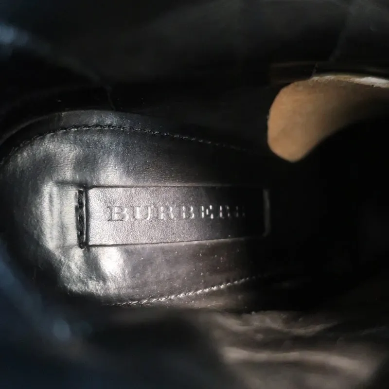 Bottes cheville Burberry Brit Beverley 100 en cuir matelassé noir et caoutchouc taille 37