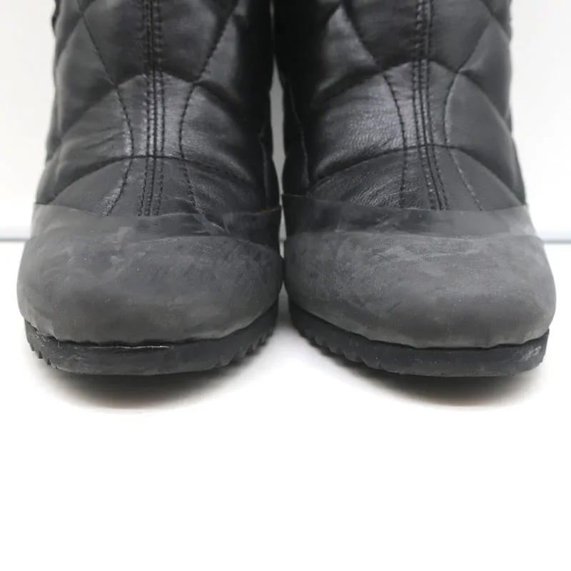 Bottes cheville Burberry Brit Beverley 100 en cuir matelassé noir et caoutchouc taille 37